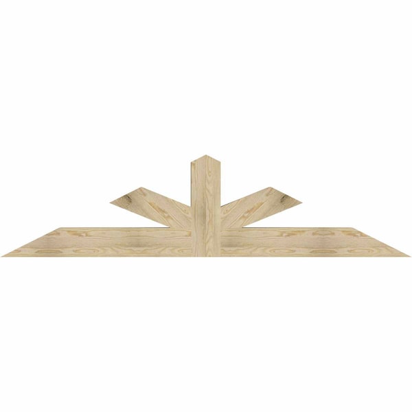 Ekena Millwork Saratoga Rough Sawn Timber Gable Bracket, Douglas Fir, 84"W x 21"H x 6"D x 6"F, 6/12 Pitch GBW084X21X0606SAR00RDF - main